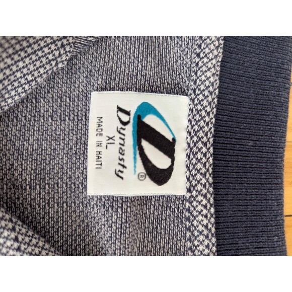 Vintage 90s/Y2K Blue Pinstripe Polo Shirt w/ Embroidered Logo, Size XL Dad Core - Picture 5 of 11